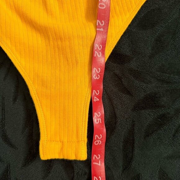 Free People Small Marissa Orange Tangerine Square Neck Thong Bodysuit Straps NWT - Picture 11 of 11